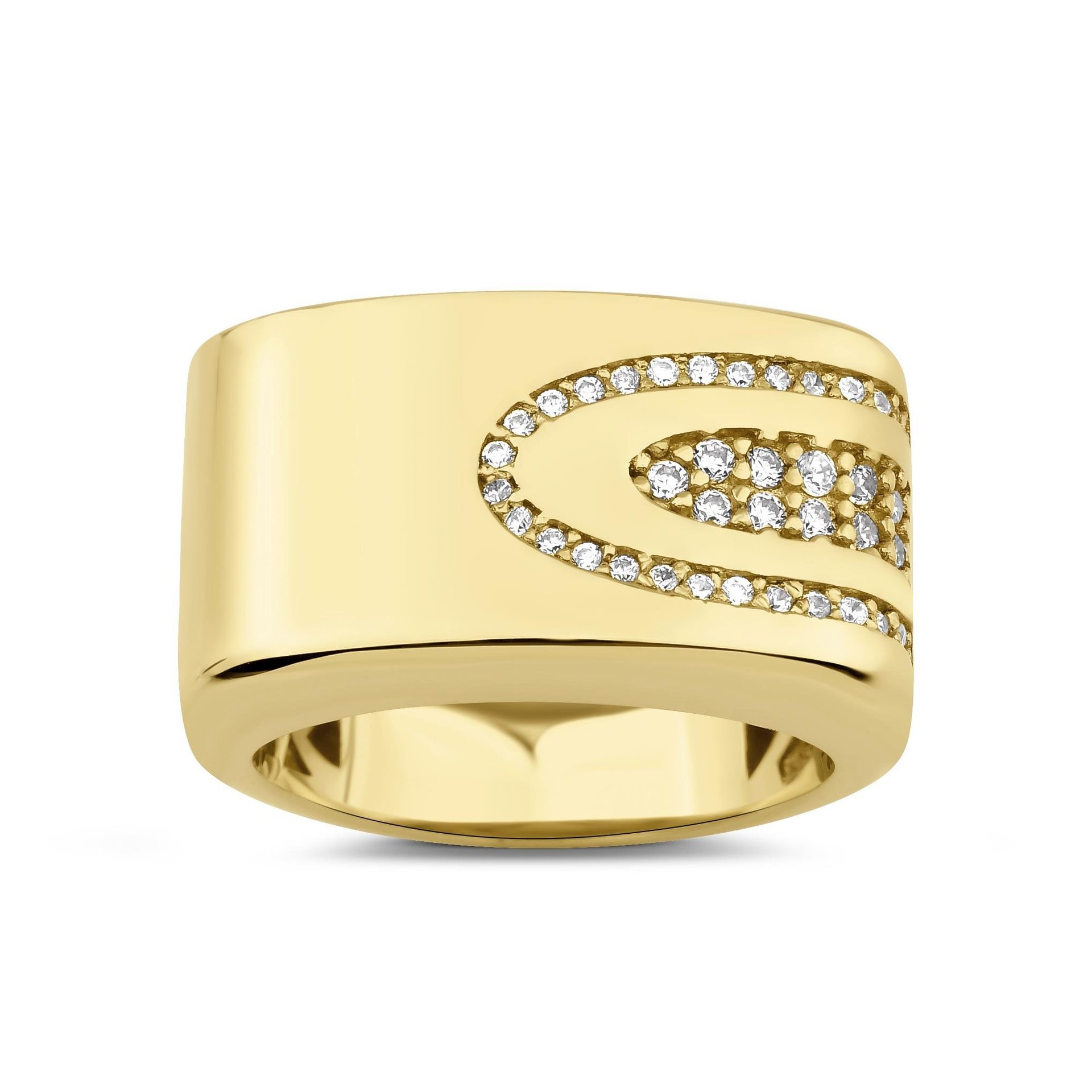 Altın Taşlı Tasarım Yüzük