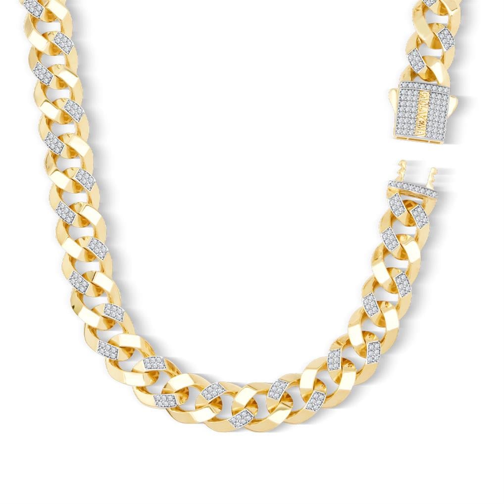 13mm Altın Taşlı Gurmet Zincir