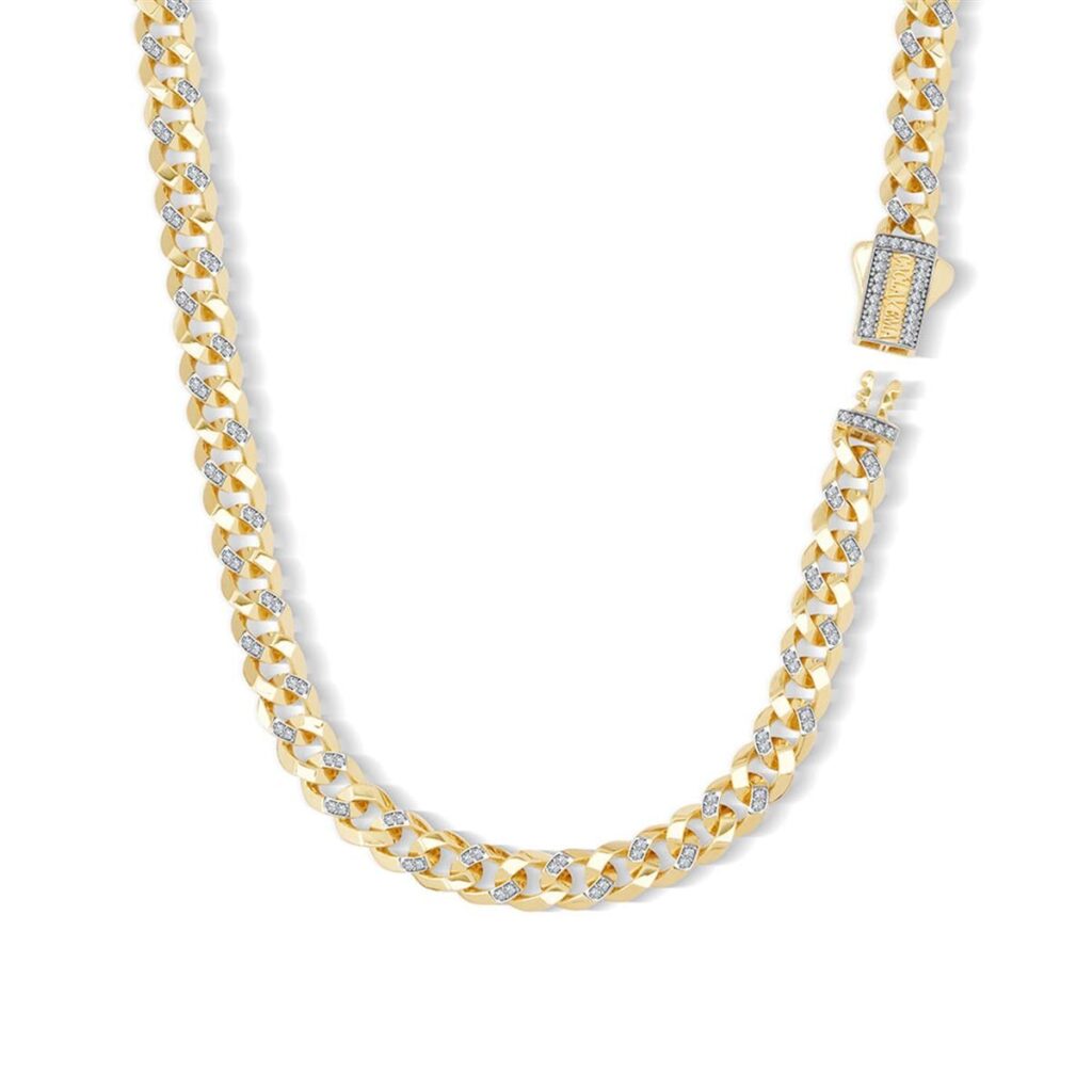 7mm Altın Taşlı Gurmet Zincir