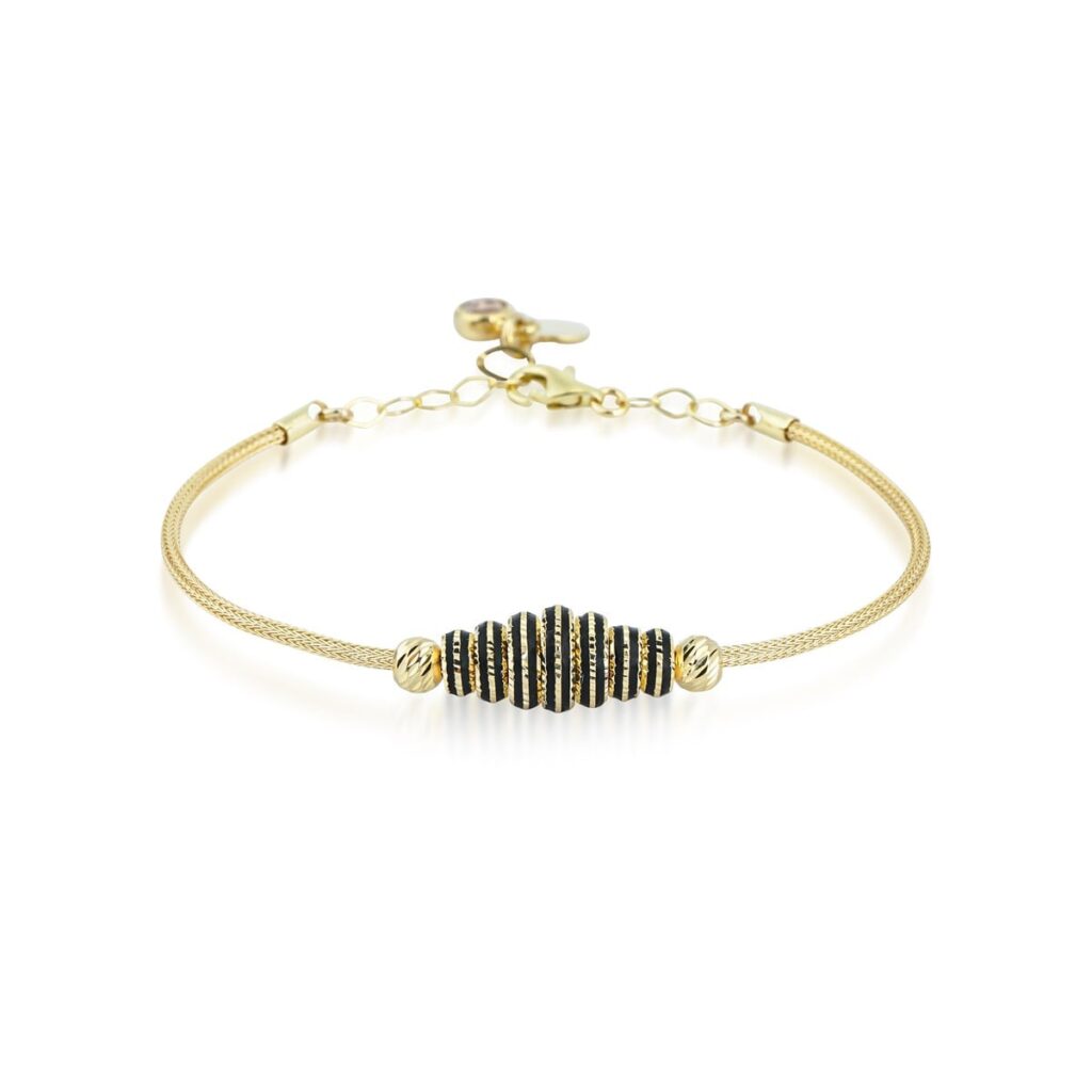 Altın Siyah Mineli Bileklik