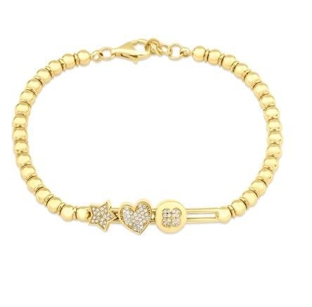 Altın Taşlı Tasarım Bileklik