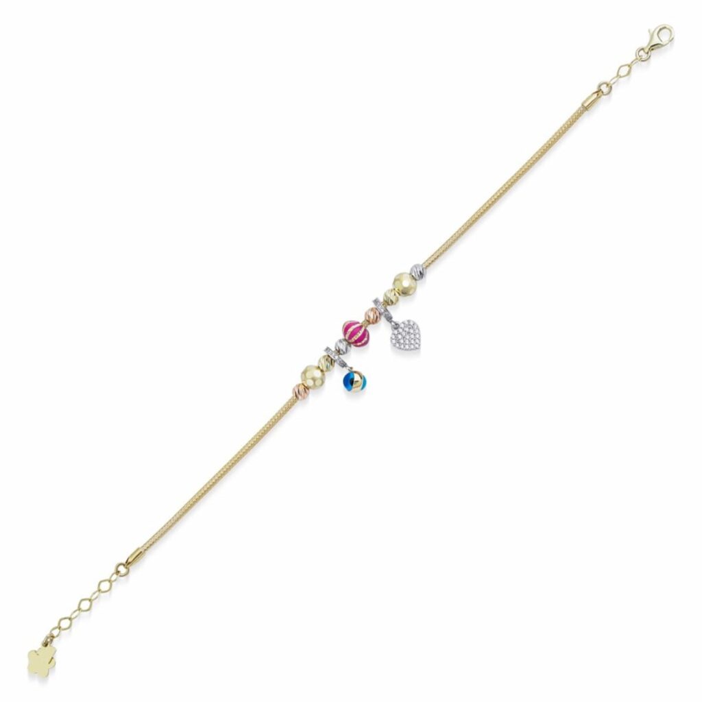 Altın Nazar Boncuklu Şans Bileklik