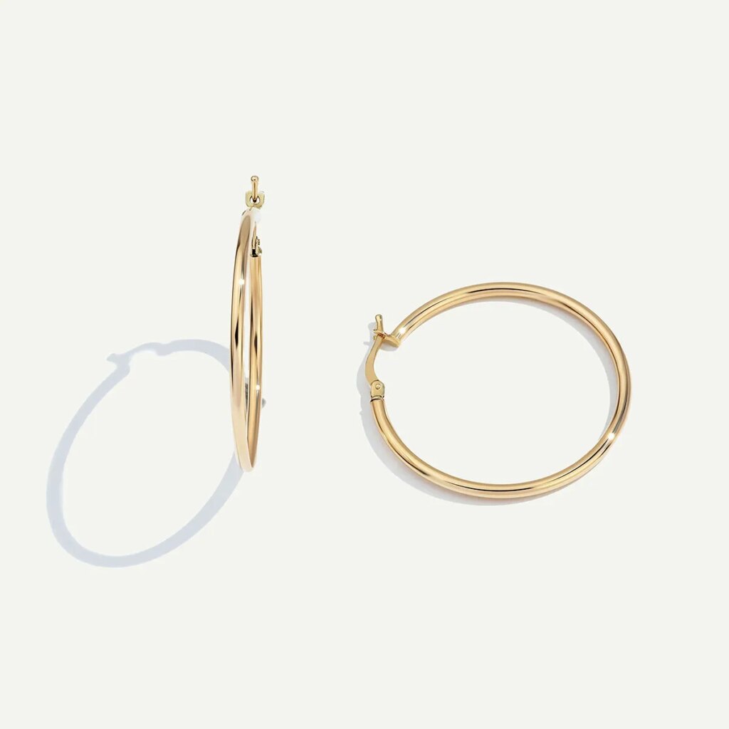 14 Ayar Altın İnce Halka Küpe