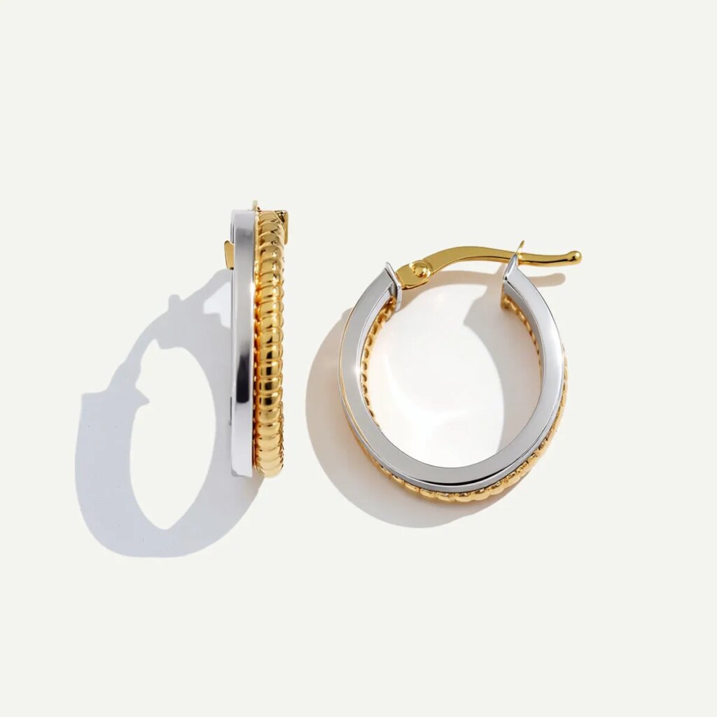 14 Ayar Altın Çift Taraflı Burgu Halka Küpe