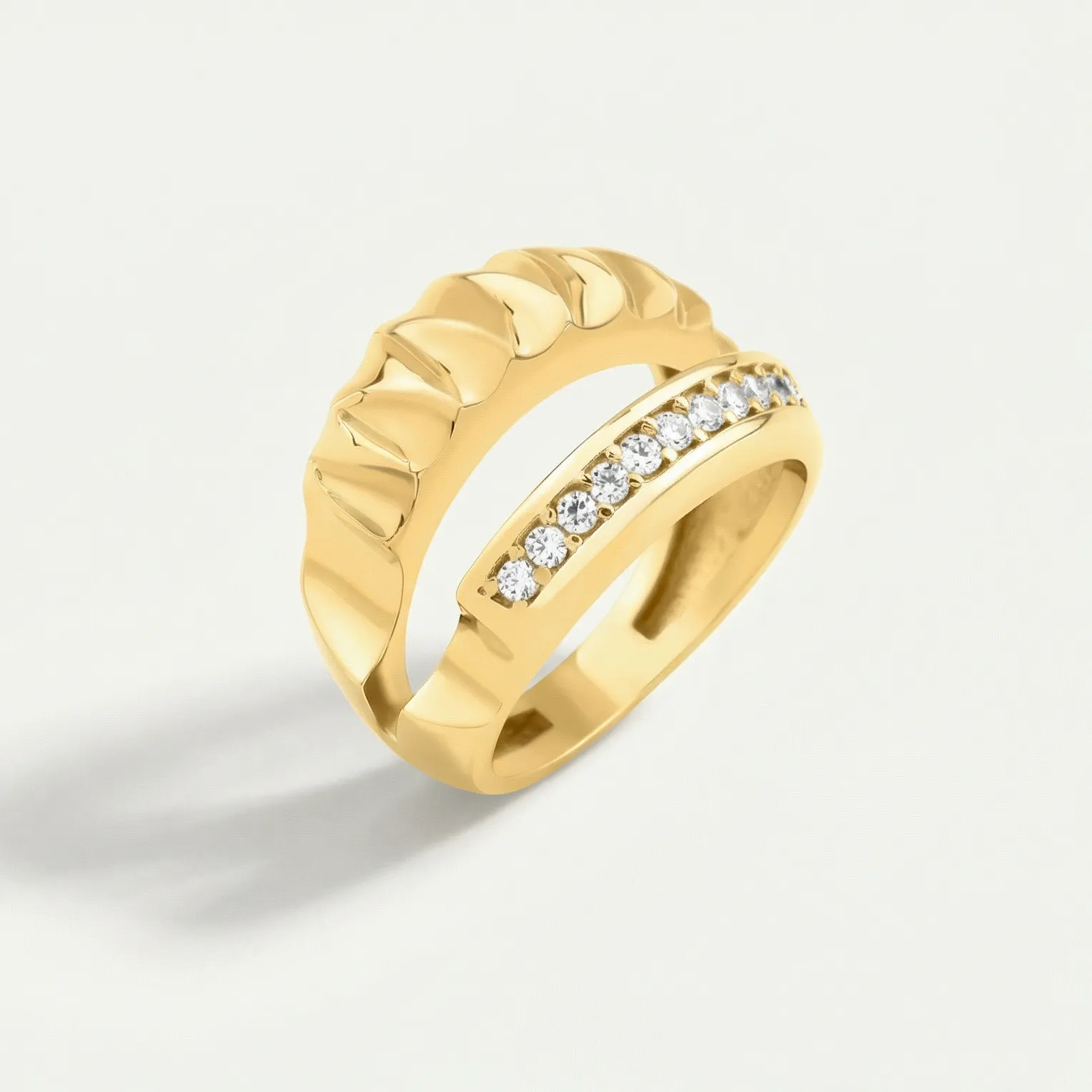 Maya 14 Ayar Altın İkili Taşlı Yüzük