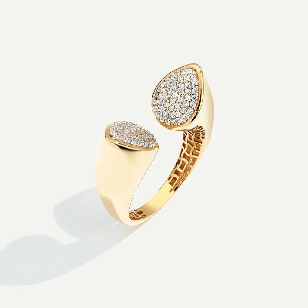 Electra 14 Ayar Altın Açık Formlu Taşlı Yüzük