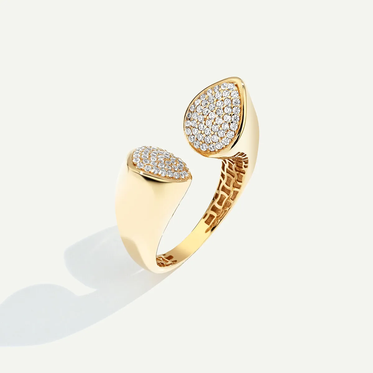 Electra 14 Ayar Altın Açık Formlu Taşlı Yüzük