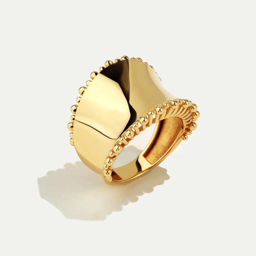 14 Ayar Altın Top Detaylı Yüzük