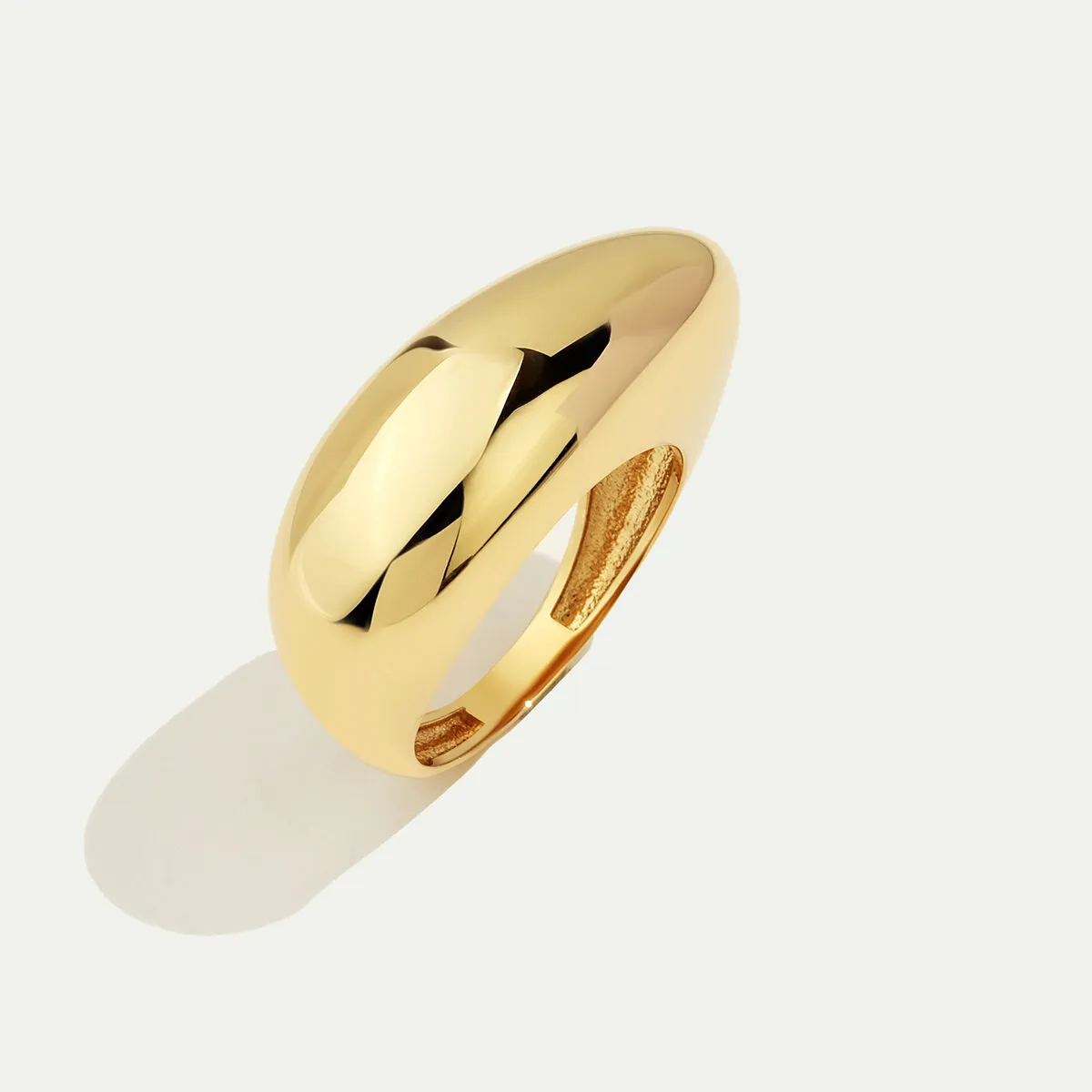 14 Ayar Altın Bombeli Minimal Yüzük