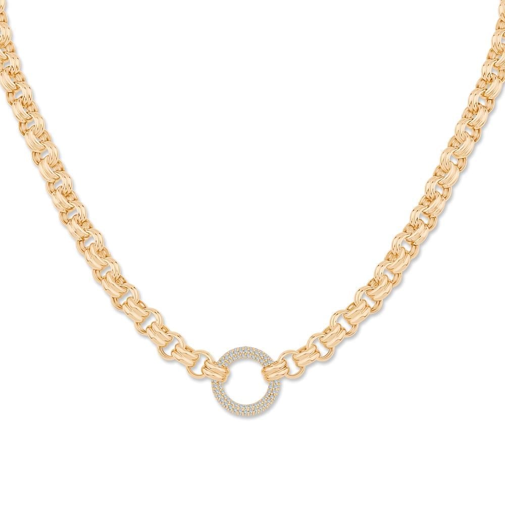 Taşlı Halka Zincir Kolye