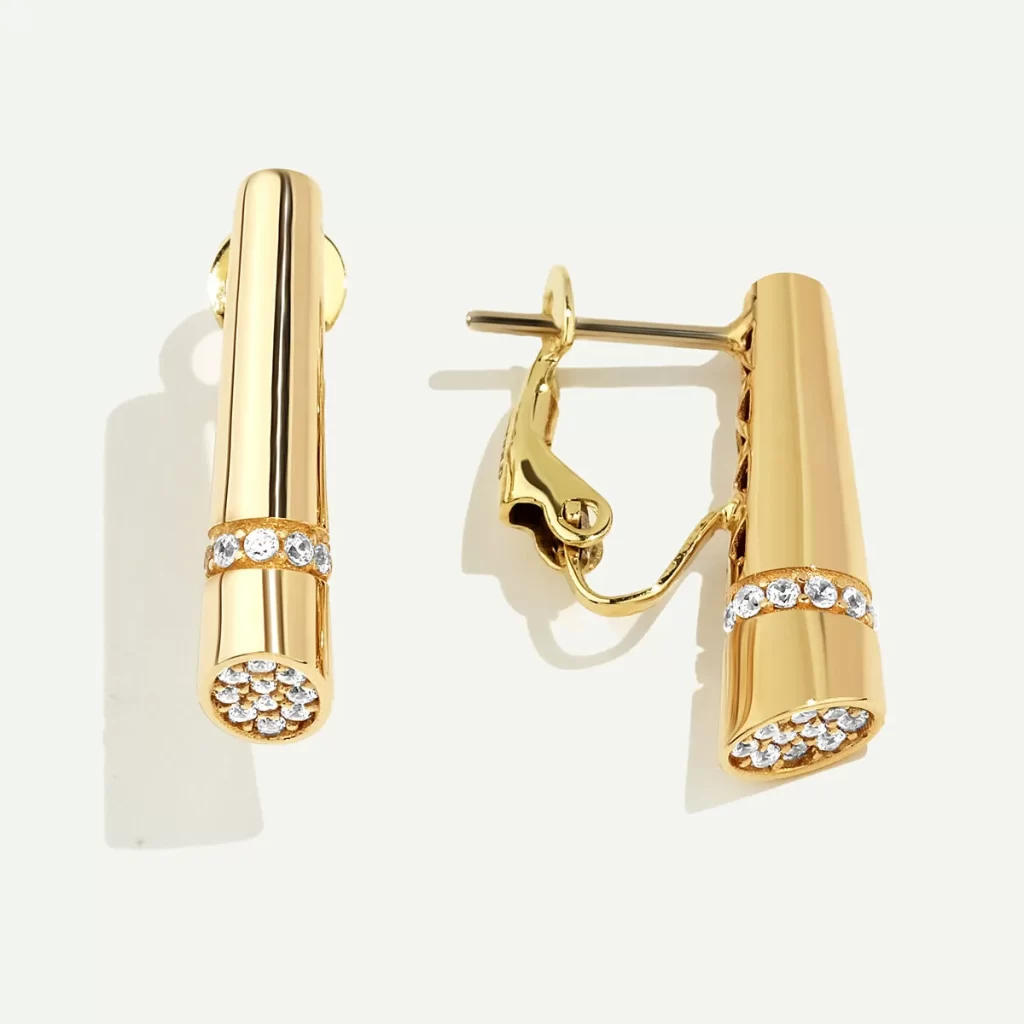 Regold Minimal Taşlı Küpe
