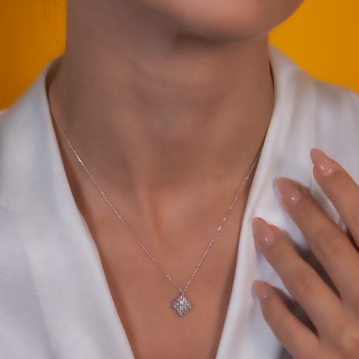 Baget Taşlı 14 Ayar Altın Minimal Kolye